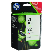 HP 21/22 (Yield: 190 Black/165 Colour Pages)