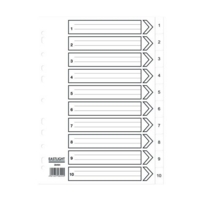 A4 Polyproplene Dividers 1-10