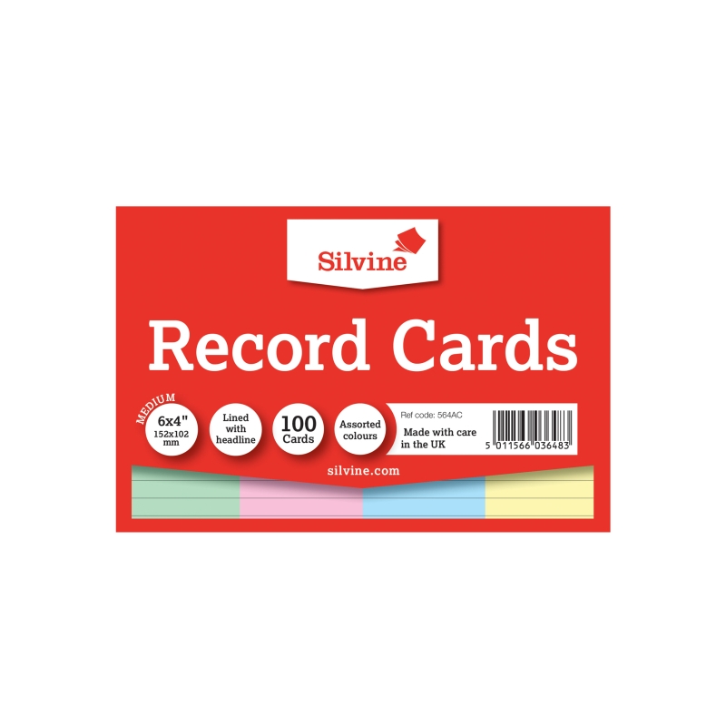 Record Cards Assorted 6x4in