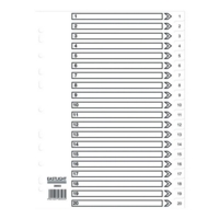 A4 Polyproplene Dividers 1-20