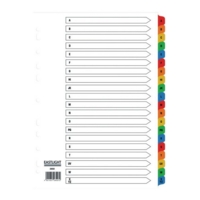 A4 Multicolour Mylar Dividers A-Z 20Part