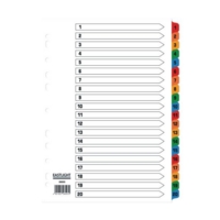 A4 Mylar Dividers 1-20