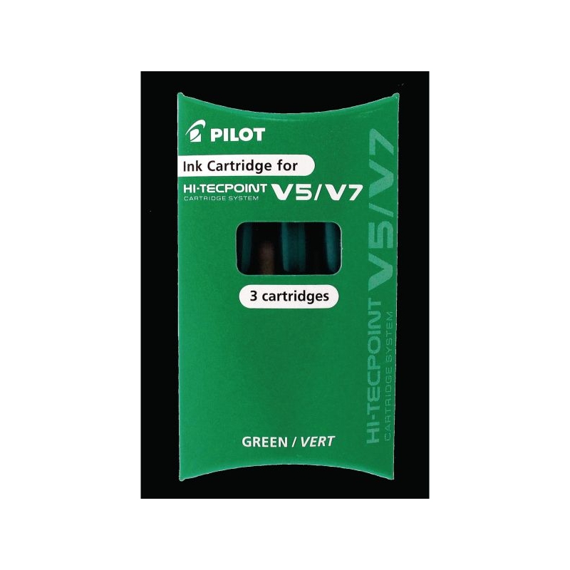 Hi-Tecpoint V5-V7 Cartridges Green Pk3