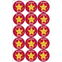 Round Super Star Stickers