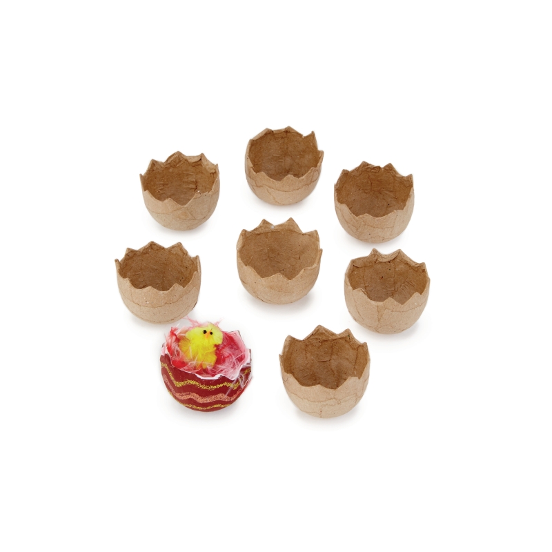 Papier Mache Eggshells Pack 8
