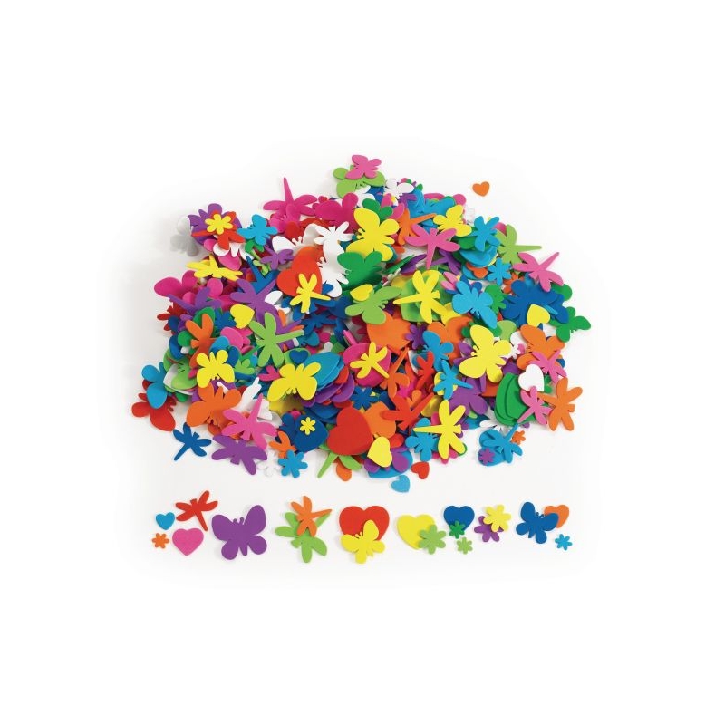 Flower Heart And Bug Foam Shapes 500pk