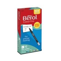 Berol Colourfine Pens 12 Assorted