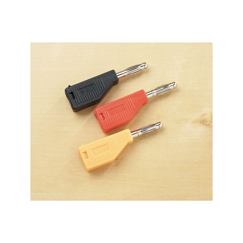 Stackable Plug 4mm Screw Connect Blk P10