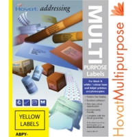 ASCOM MULTI LABEL YELLOW 200x288mm (1 Per Sheet)