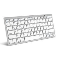 Caseflex Ultra Slim Wireless Keyboard Silver & White