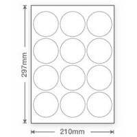 Matt White 63.5mm Round Labels