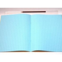 Tinted A4 Exercise Books Aqua Blue 10mm Squared