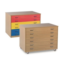 6 Draw Plan Chest Beech Mobile