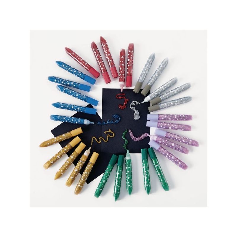 Asst Glitter Glue Pens 30 Pcs