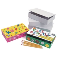 White Cardboard Pencil Boxes Set Of 12