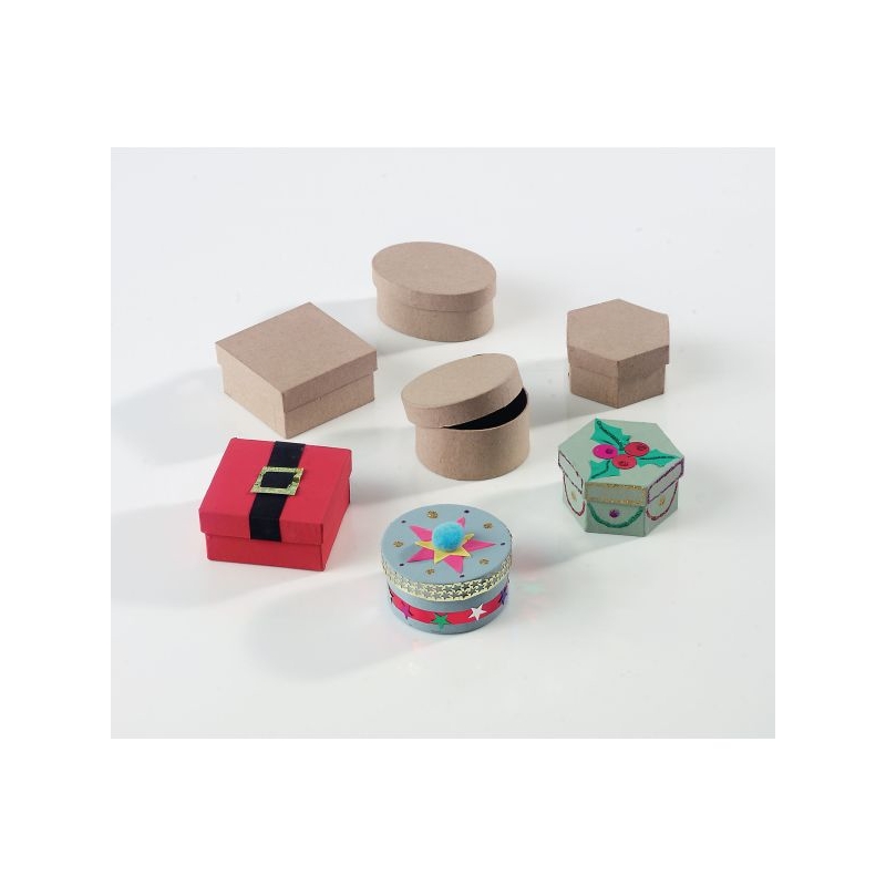 Papier Mache Boxes Pack 12