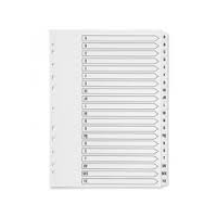 Q-Connect 20-Part A-Z Index Multi-punched Polypropylene White A4 KF01351