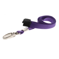 Purple Lanyards With Breakaway and Metal Lobster Clip - Pk100