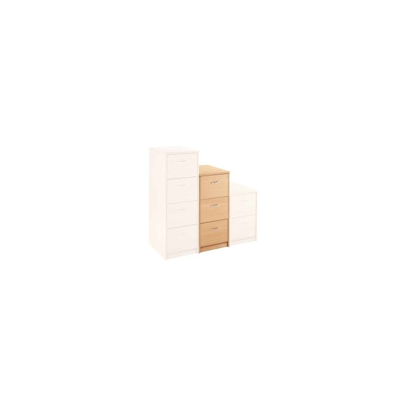 RH THREE DRAWER FILING CABINET FINISHED IN OAK