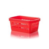 Medium Plastic Storage Basket RED Pk3