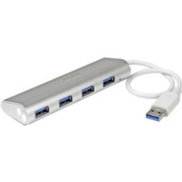 4 Port Portable USB 3.0 Hub with Built-in Cable