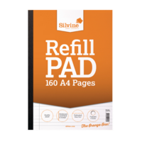 Silvine Punched Feint Ruled Sidebound Refill Pad 160 Pages A4 (6 Pack) A4SRPFM