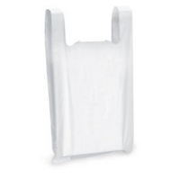 Plastic Vest Type Bags White 33x50x58cm Gusset Pk1000
