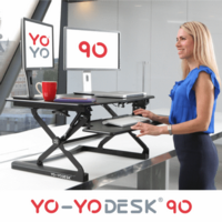 YO-YO DESK 150-500HX590DX890W FINISHED IN BLACK