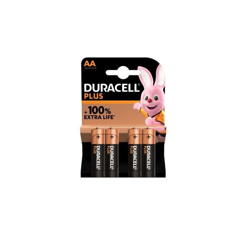 Duracell Plus AA Alkaline Batteries (Pack 4) MN1500B4PLUS