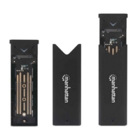 Manhattan M.2 NVMe SSD Enclosure, USB-C Female Connection, 10 Gbps (USB 3.2 Gen2 aka USB 3.1), UASP-compliant, SuperSpeed+ USB, Aluminum, Black, Three Year Warranty
