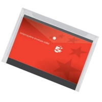 ValueX ID Popper Wallet Polypropylene A4+ Clear (Pack 5) - 881200/1