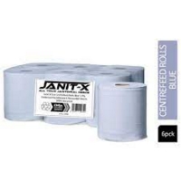 Janit-X Eco Centrefeed Rolls Blue Pk 6