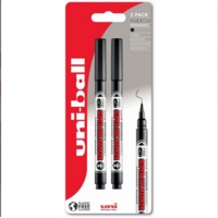 Uni-Ball uni Super Ink Permanent Marker Bullet Tip 0.9mm Line Black Plastic Free Packaging (Pack 2) - 238212159
