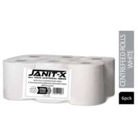 Janit-X Eco Centrefeed Rolls White 2 Ply. Pk 6