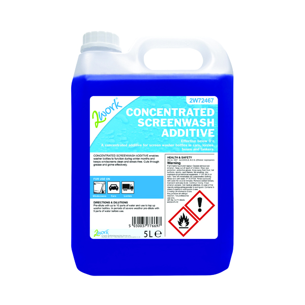 2Work Screen Wash Additive Concentrated Formula 5 Litre 2W72467