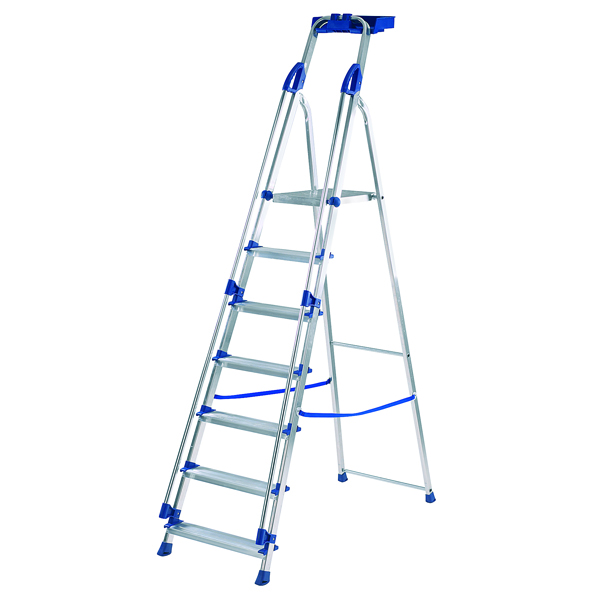 Werner Blue Seal Step Ladder 7 Tread Professional Aluminium 7050718