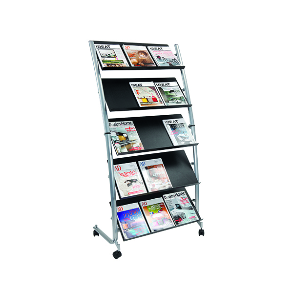 Alba 5 Shelf Mobile Literature Display Stand 3xA4 DD5GM