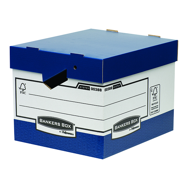 Fellowes Bankers Box Heavy Duty Blue and White Ergo Box (Pack of 10) 0038801