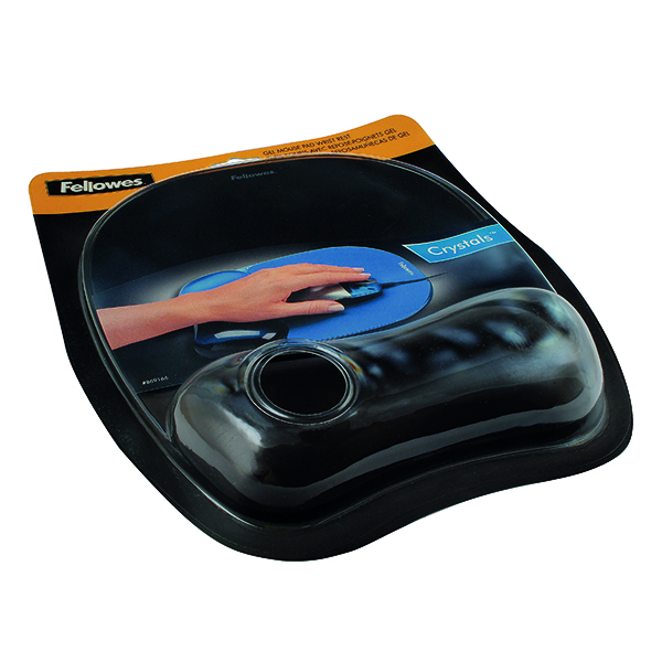 Fellowes Crystal Gel Mouse Pad with Wrist Rest (Black) Robert Hall