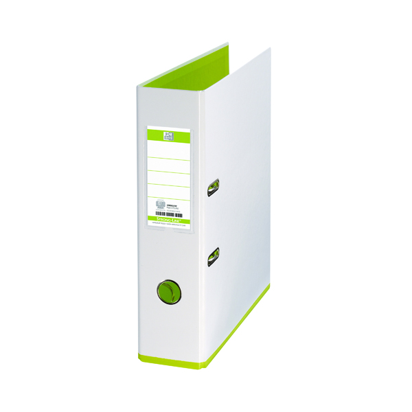 Oxford My Colour Lever Arch File A4 White and Lime 100081032