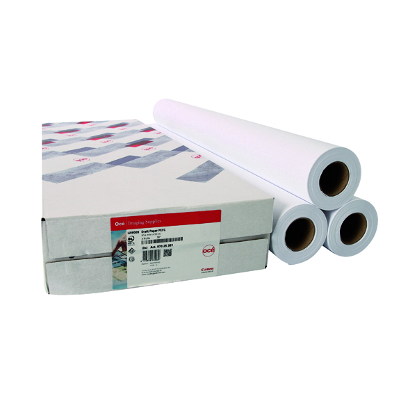 Canon Uncoated Draft Inkjet Paper 610mmx50m White (Pack of 3) 97003457