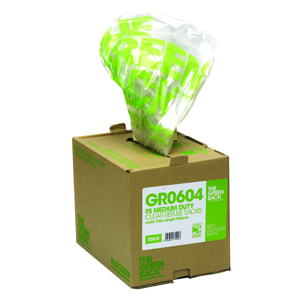 The Green Sack Refuse Bag in Dispenser Clear (Pack of 75) GR0604