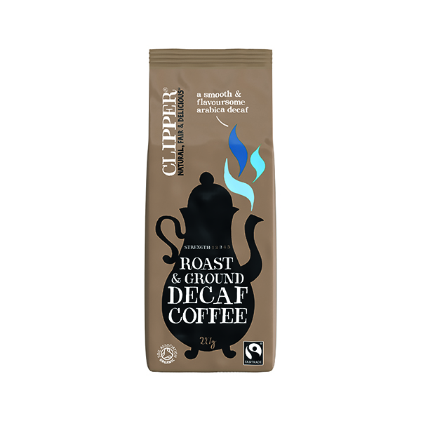 Clipper Fairtrade Decaffeinated Coffee Roast and Ground Organic 227g CTN268