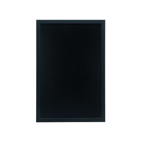 Securit Woody Chalkboard with Chalk Marker and Mounting Kit 400x15x600mm Black WBW-BL-40-60