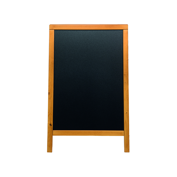 Securit Duplo Double-sided Pavement Chalkboard with Lacquered Teak Frame 570x68x895mm SBDW-TE-85