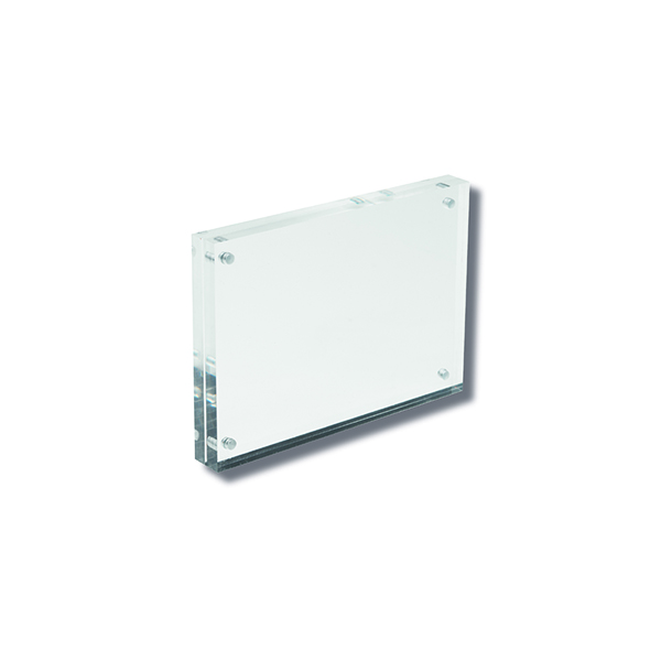 Deflecto Magnetic Block Desktop Card Holder Acrylic A6 15mm MCHA611