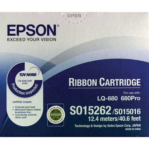 Epson Fabric Black Ribbon 7762 LQ-2500/ LQ-2550 S015016 C13S015262