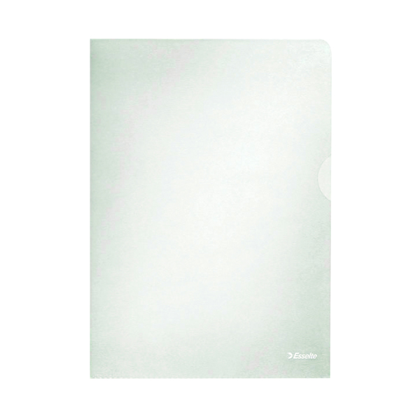 Esselte Embossed Folders A4 Clear (100 Pack) 54832