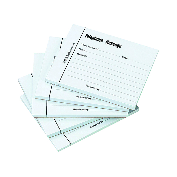 Exacompta Guildhall Telephone Message Pad 100 Sheet 127x102mm Blue (5 Pack) 1571