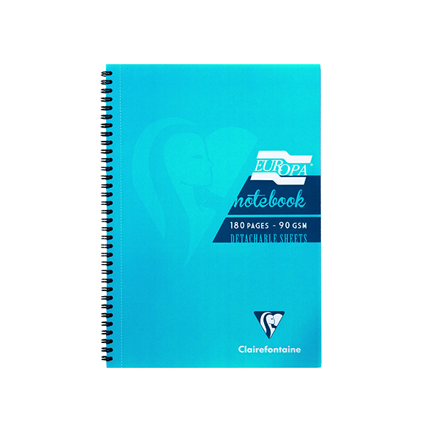 Clairefontaine Europa Notebook 180 Pages A5 Turquoise (5 Pack) 5812Z